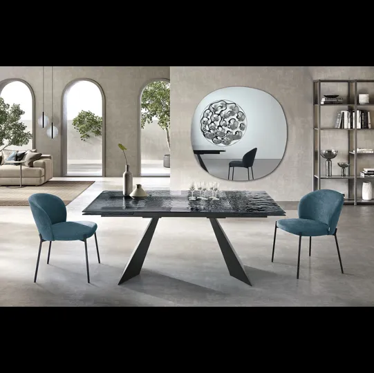 Tavolo Waters in vetro martellato di Capodarte