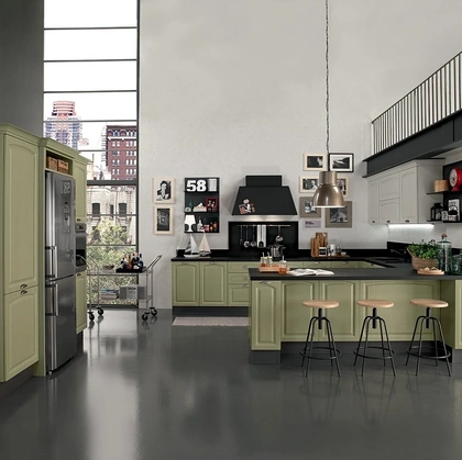 Cucina Classica con penisola Mida 06 di Colombini Kitchen