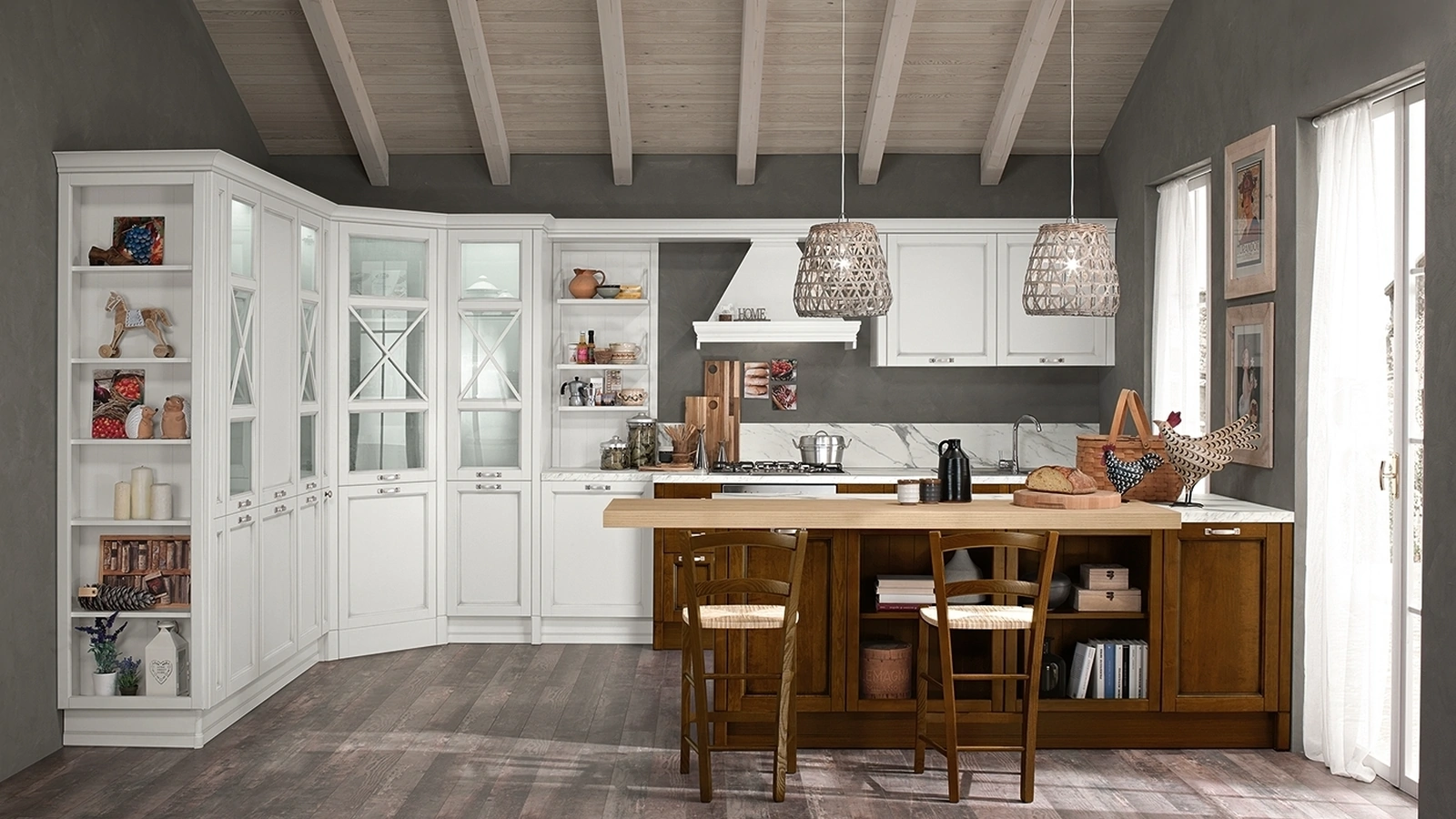 Cucina Classica con penisola Sinfonia 03 di Colombini Kitchen