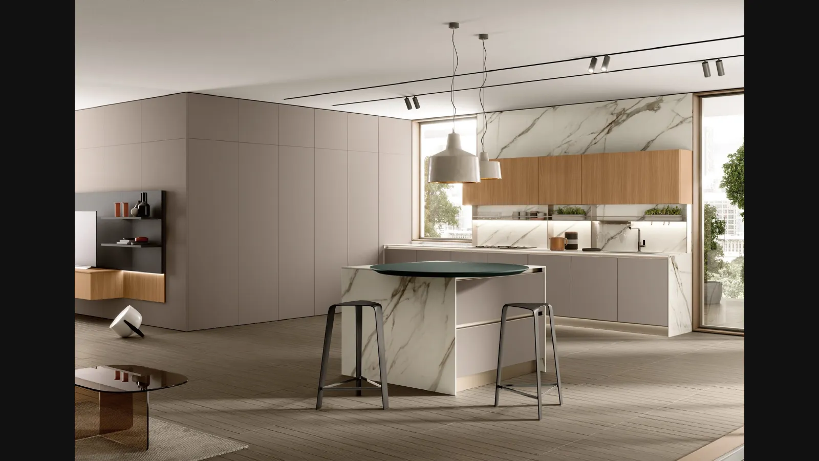 Cucina Moderna con isola Segno|Lungomare 04 di Colombini Casa Artec