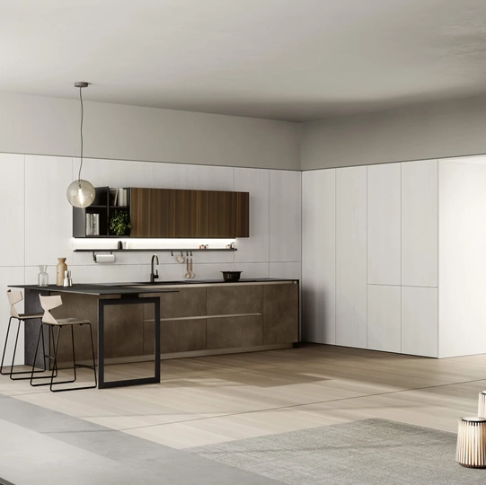 Cucina Moderna con penisola Lungomare 05 di Colombini Casa Artec