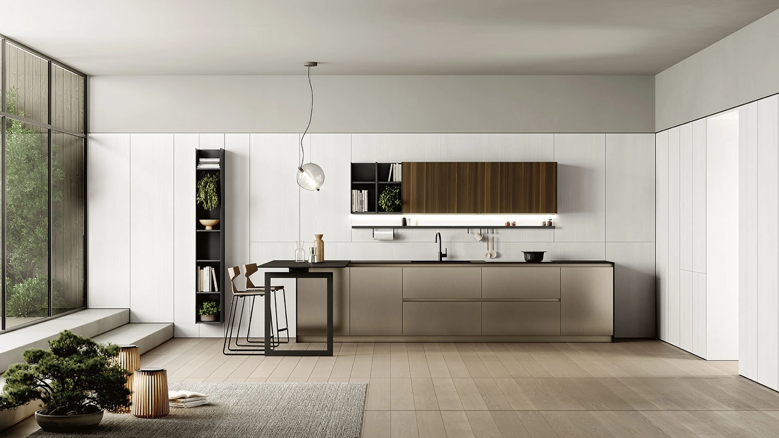 Cucina Moderna con penisola Lungomare 05 di Colombini Casa Artec