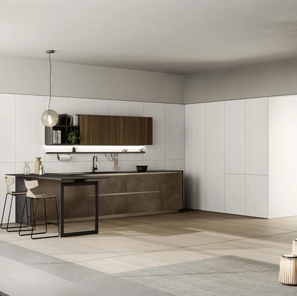 Cucina Moderna con penisola Lungomare 05 di Colombini Casa Artec