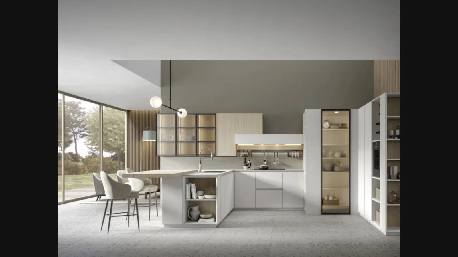 Cucina Moderna E02 Eclettica Continuum 01 di Scandola