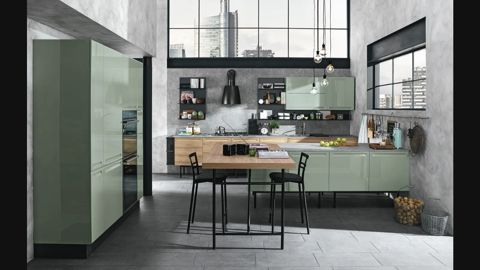 Cucina Moderna con penisola Isla 02 di Colombini Kitchen