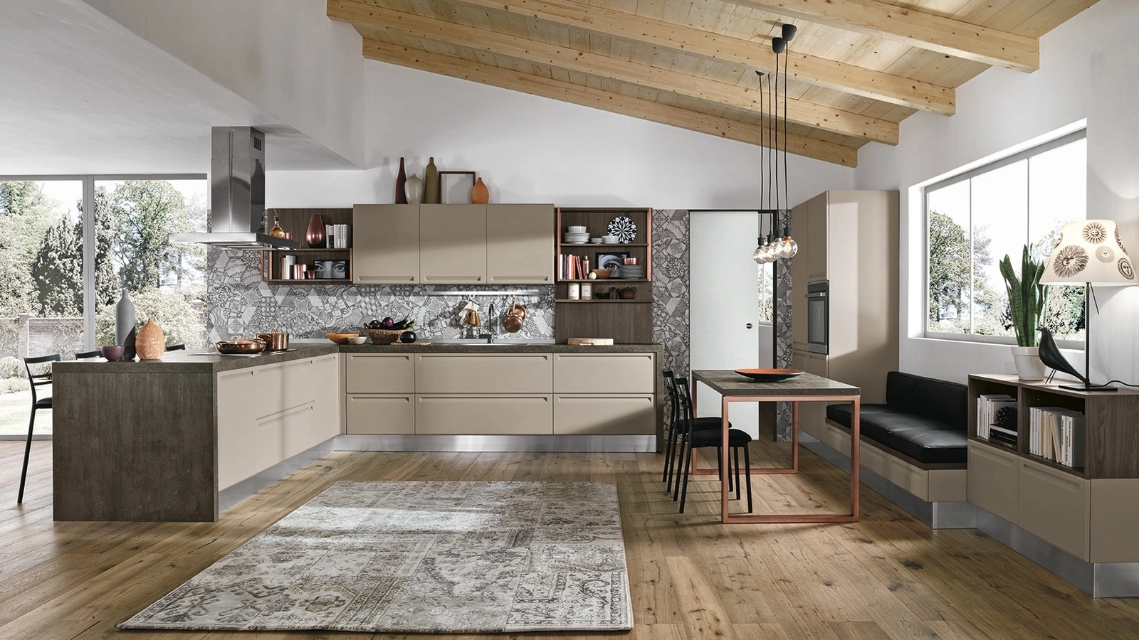 Cucina Moderna con penisola Isla 04 di Colombini Kitchen