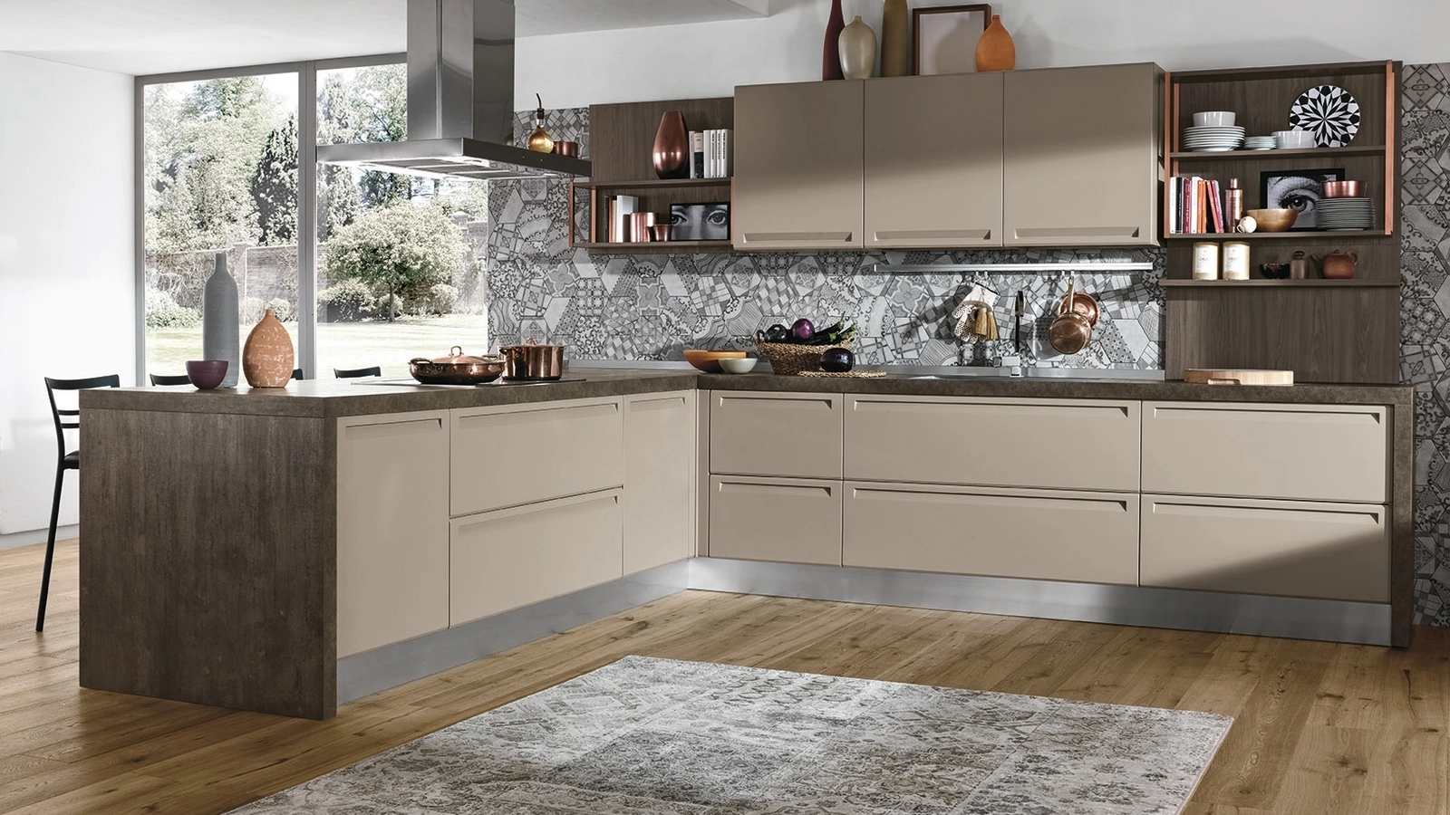 Cucina Moderna con penisola Isla 04 di Colombini Kitchen