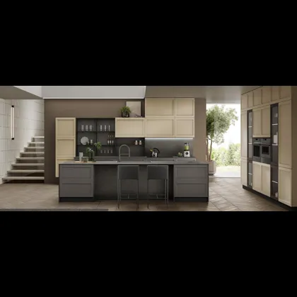 Cucina Moderna con isola Lea finitura grigio e avena di Mobilturi