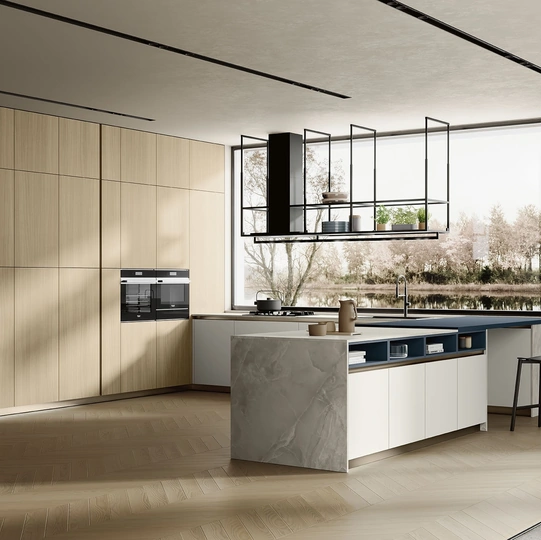 Cucina Moderna con penisola Lungomare 10 di Colombini Kitchen