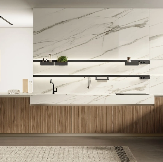 Cucina Moderna con penisola Lungomare Plus Cannettato 03 di Colombini Kitchen