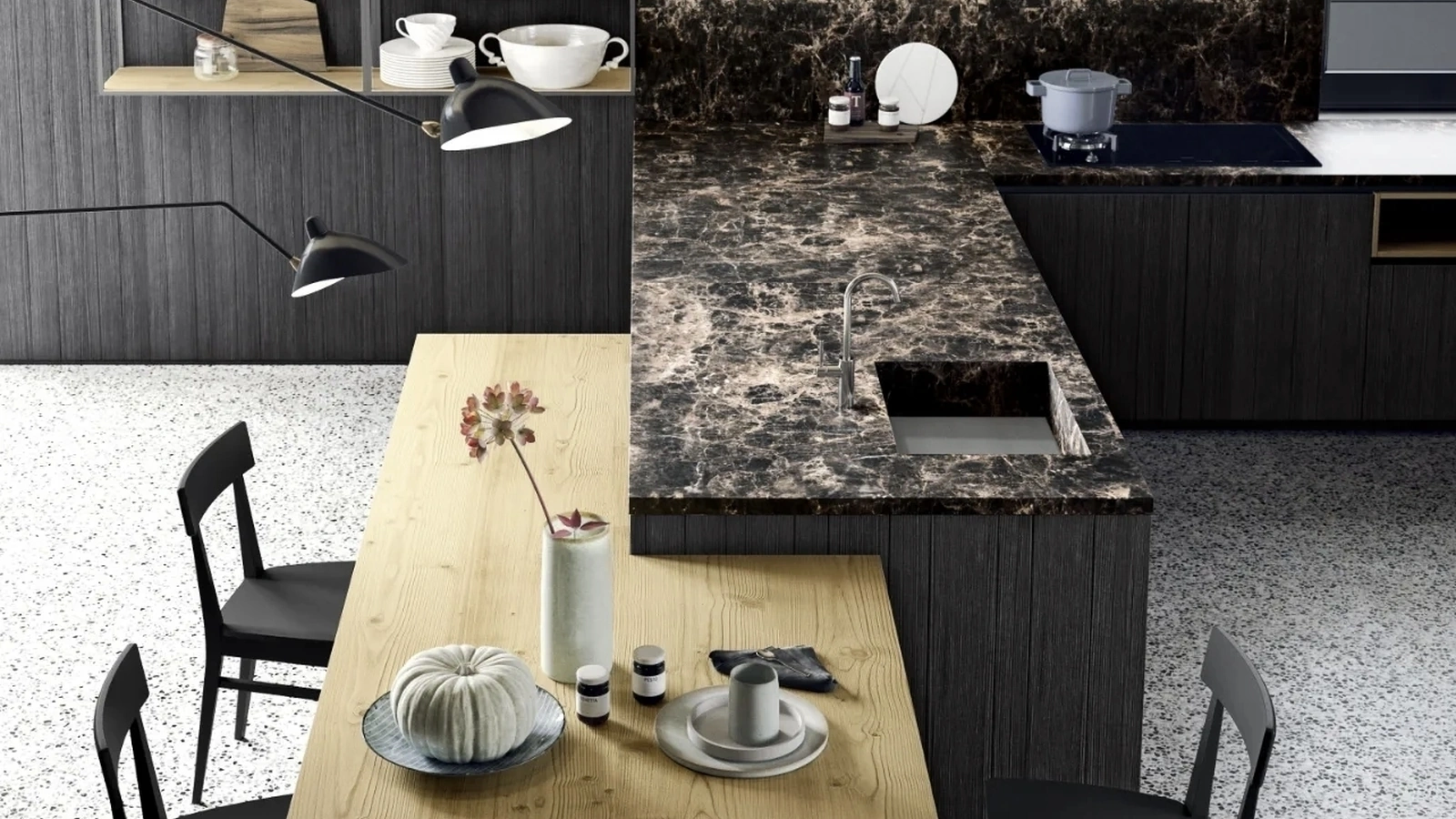 Cucina Moderna con penisola M05 Maestrale di Scandola