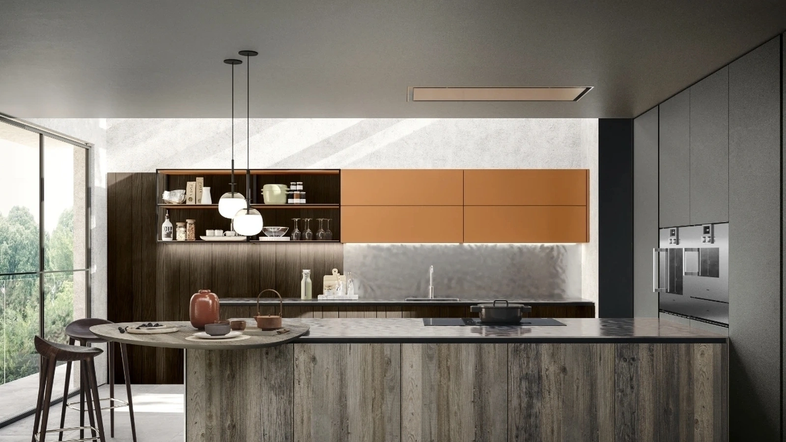 Cucina Moderna con penisola M07 Maestrale di Scandola