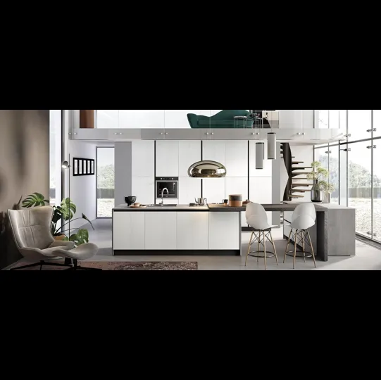 Cucina Moderna con isola Nala in rovere pietra di Mobilturi