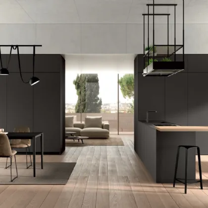 Cucina Moderna con penisola Pratica L 02 di Colombini Casa Artec