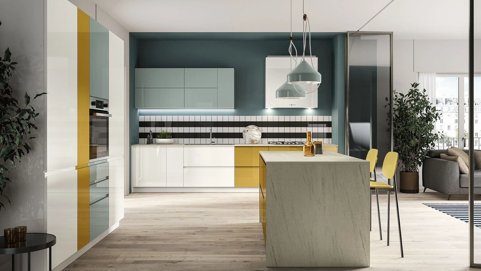 Cucina Moderna con isola Pura 03 di Colombini Kitchen