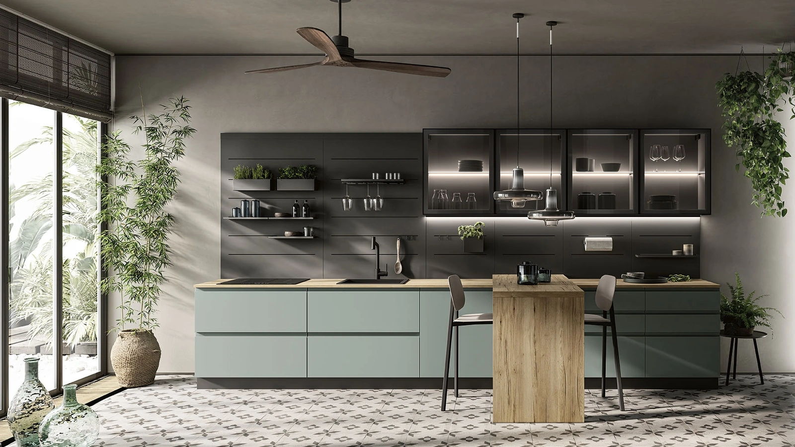 Cucina Moderna con penisola Pura 05 di Colombini Casa Artec