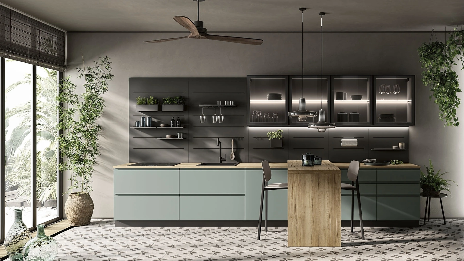 Cucina Moderna con penisola Pura 05 di Colombini Kitchen