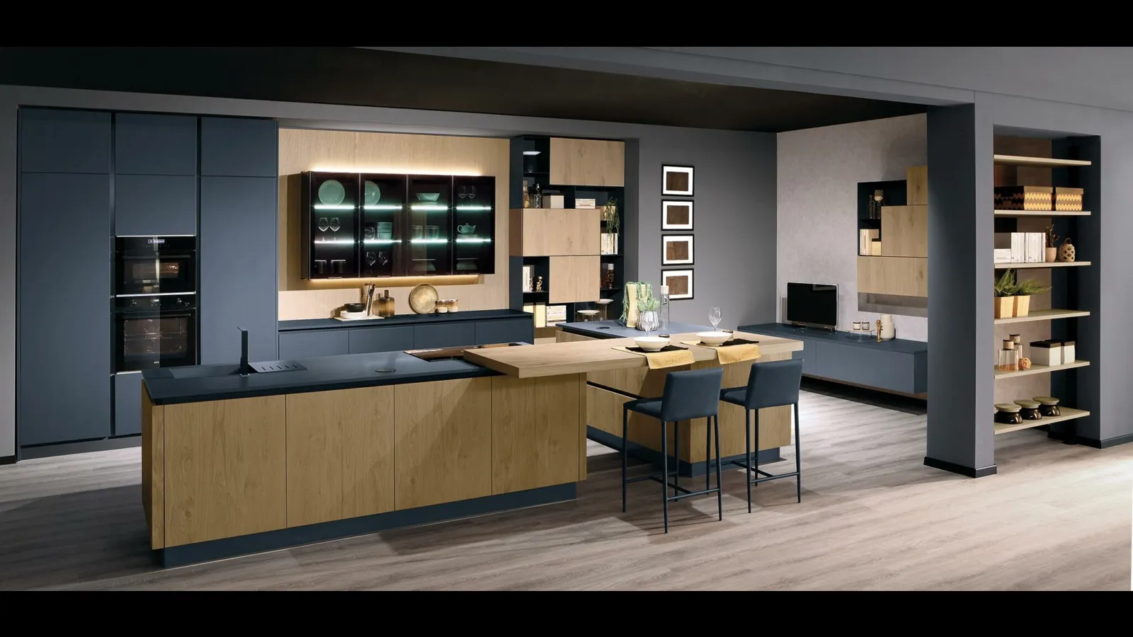 Cucina Moderna Tiffany e Nala grigio bromo e rovere savana di Mobilturi