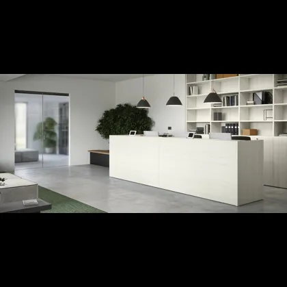 Bancone Reception 14A in melaminico Olmo Shade di Cinquanta3