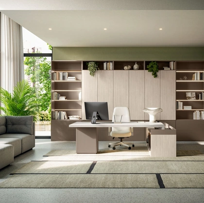 Scrivania Direzionale e libreria OF115 di Giessegi