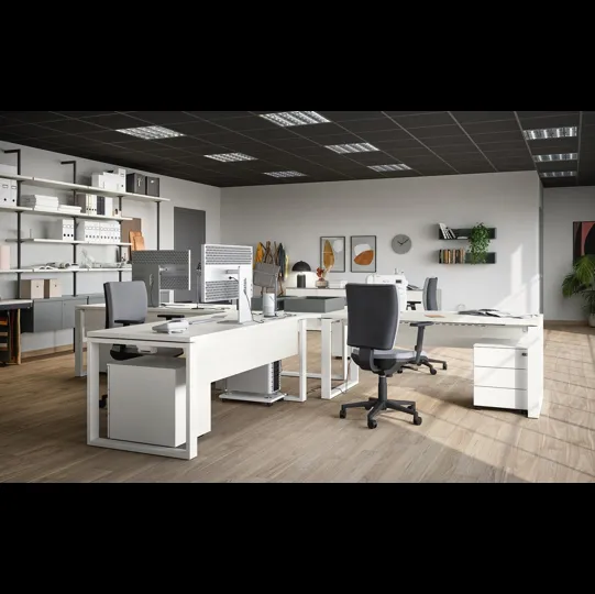 Scrivania Operativa 04D in melaminico bianco di Cinquanta3