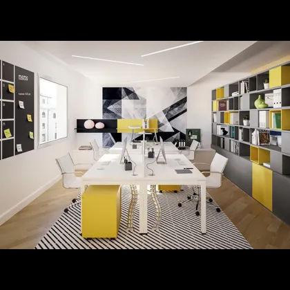 Scrivania Operativa OF50 in Bianco nobilitato di Giessegi